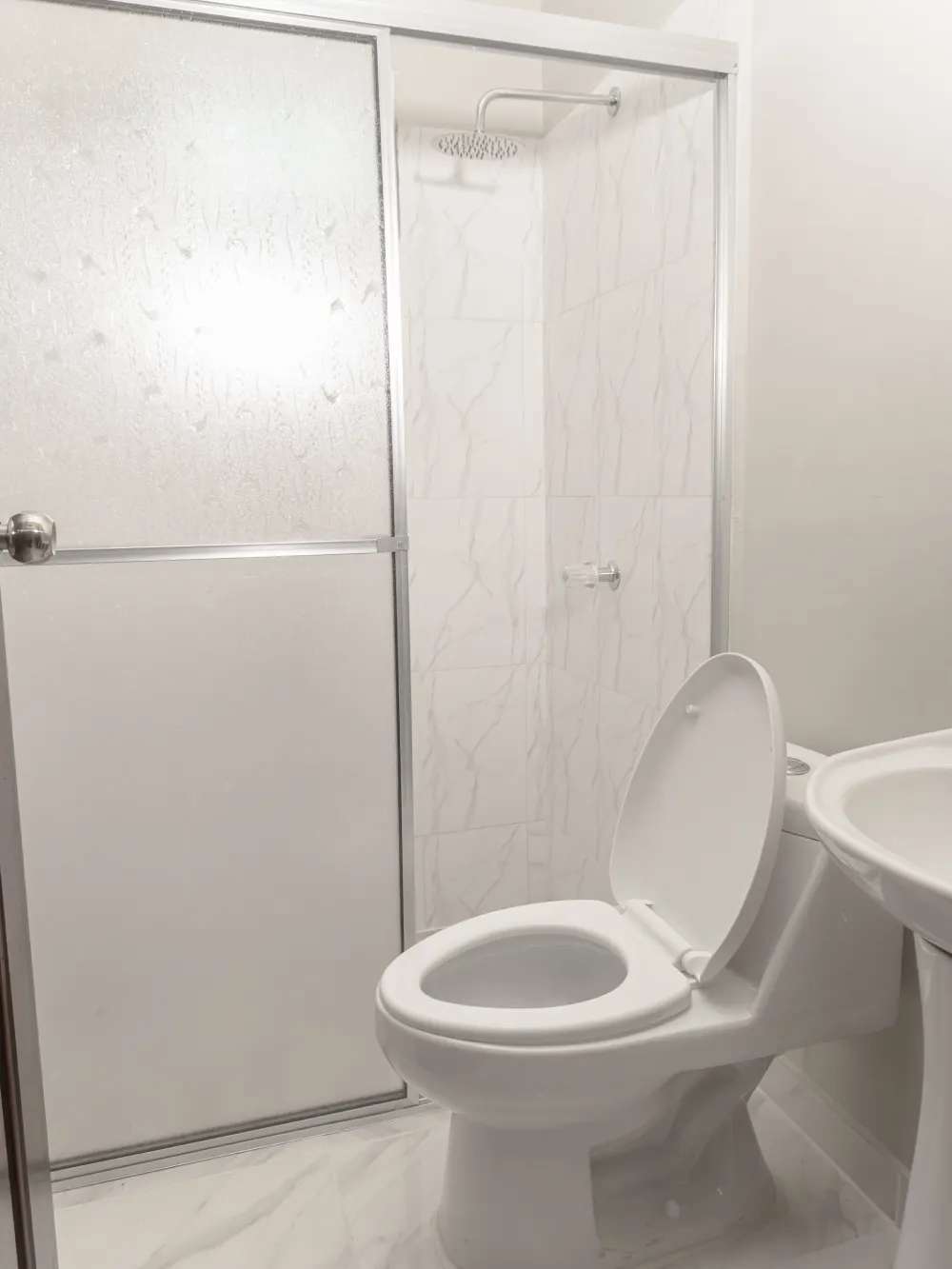 Baño equipado revestido de ceramica